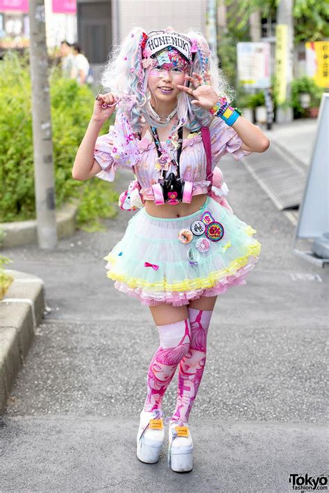 Cute Colorful Fashion Worn By Pinkurumomota At The Harajuku Decora