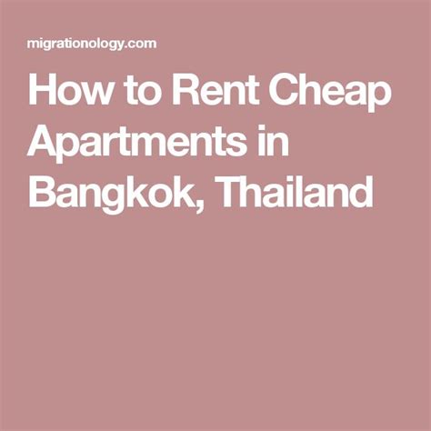 How To Rent Cheap Apartments In Bangkok Thailand Cheap Apartment