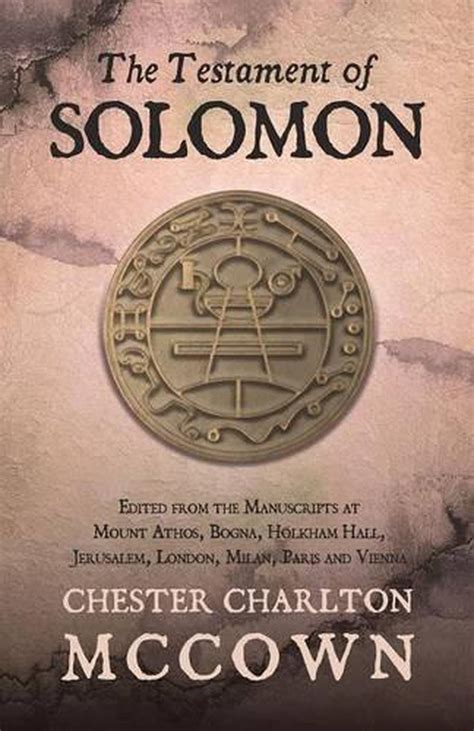 The Testament Of Solomon Edited From The Manuscripts At Mount Athos