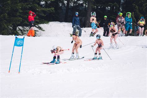 Photos No Clothes No Problem Skiers Boarders Strip Down For Annual Bikini Downhill Seattle
