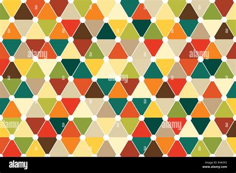 Quincunx Seamless Triangle Pattern Vector With Retro Color Palette