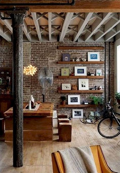 40 Rustic Studio Apartment Decor Ideas 5 Brick Interior Wall