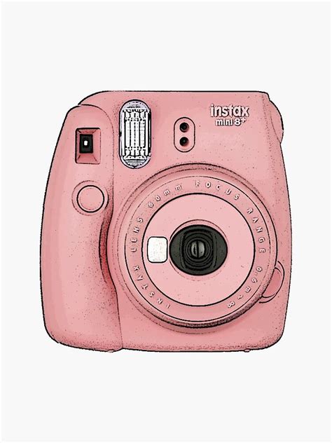 Pegatina Cámara Polaroid Rosa De Cherryblue Pink Polaroid Camera