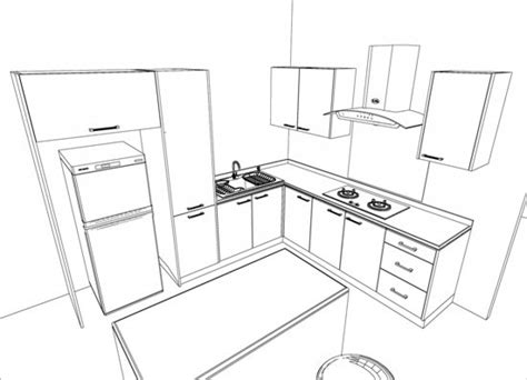 Begin in the upper left corner of your drawing. Kitchen Cabinet Drawing at GetDrawings | Free download