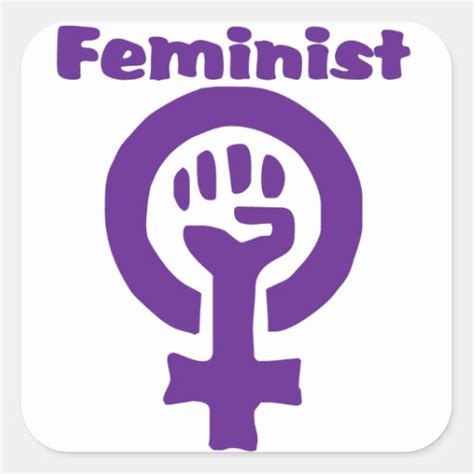 Feminist Symbol In Purple Square Sticker Zazzle