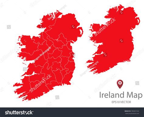 Couple Set Mapred Map Irelandvector Eps10 Stock Vector Royalty Free