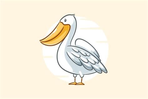 Cute Pelican Cartoon Vector Illustration Graphic By Wawadzgn · Creative