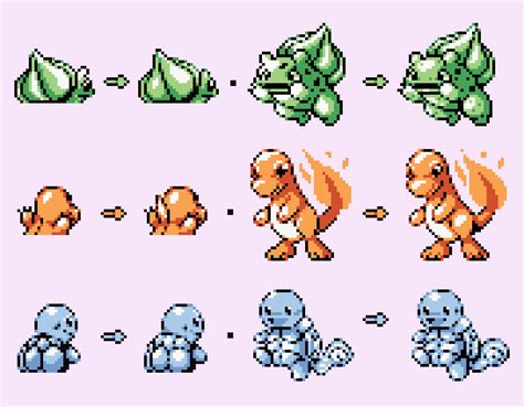 Sjpixels On Twitter Spent Some Time Editing The Pokemon Red And Blue Starters To See If I