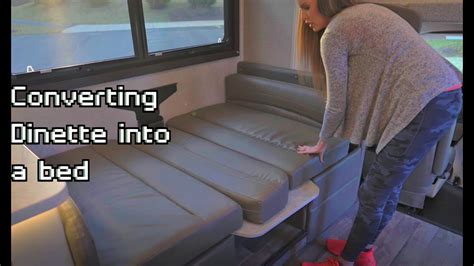 rv dinette to bed transformation converting sofa into a bed youtube