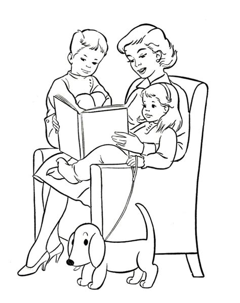 Mom And Daughter Coloring Pages 🖌 To Print And Color