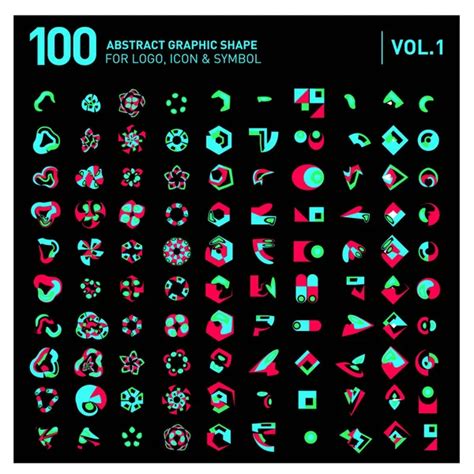 Logo Icon Mega Collection Set 100 Colorful Abstract Geometric Logo