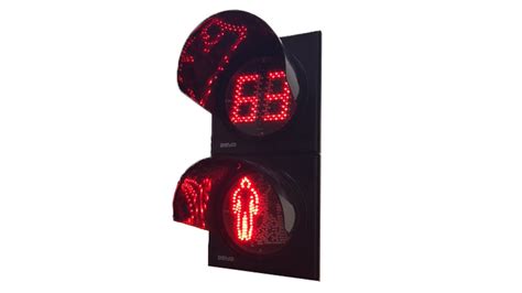 200 Mm Animated Pedestrian Signal Head With Traffic Countdown Timer