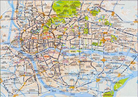 Detailed Tourist Map Of Guangzhou City In English And Chinese Easy Tour