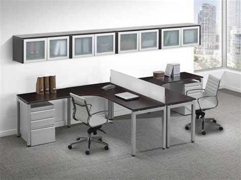 You have a filing cabinet and metal guides for the drawers. Contemporary 2 Person T Shape Desk with Glass Accent ...