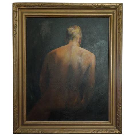Important Mid Century Original Painting Of A Man By Hollywood Portrait