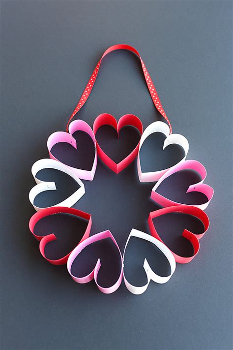 Stapled Paper Heart Wreath One Little Project