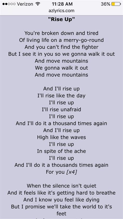 Andra Day. Rise up. "All we need is hope, and for that we have each