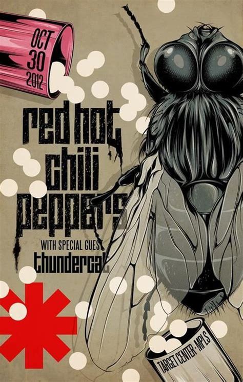 A Poster For The Red Hot Chili Peppers Concert Featuring A Fly With
