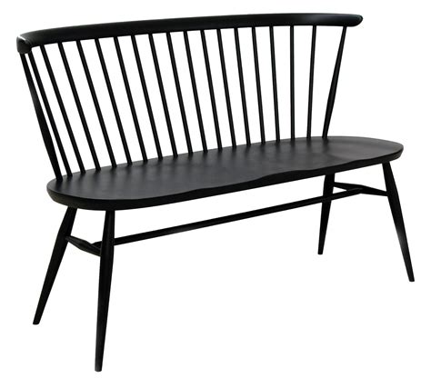 Love Seat Bench With Backrest Reissue 1955 Black By Ercol