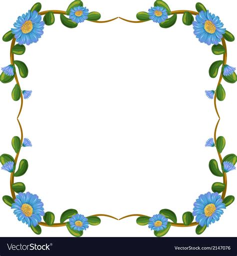 Blue flowers floral russian porcelain beautiful folk ornament. A border design with blue flowers vector image on ...