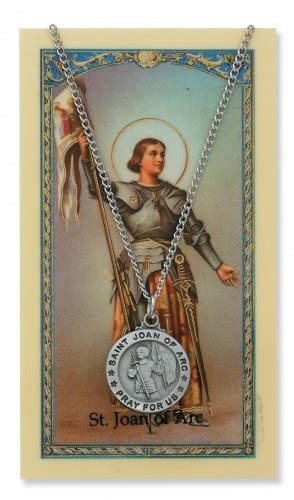 Patron Saint Medal With Laminated Card St Joan Of Arc 63025