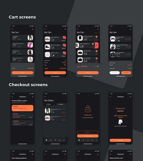 KORE Shopping ECommerce App UI Kit Adobe XD Template Project Profiles