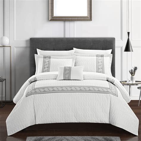 Chic Home Mason 6 Piece Applique Comforter Set Twin White