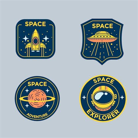 Premium Vector Set Of Space Mission Patch Badges And Logo Emblems