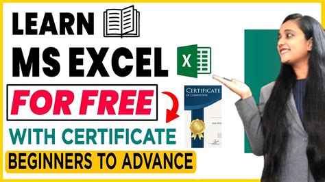 Ms Excel Full Course For Free With Certificate Beginner To Advance