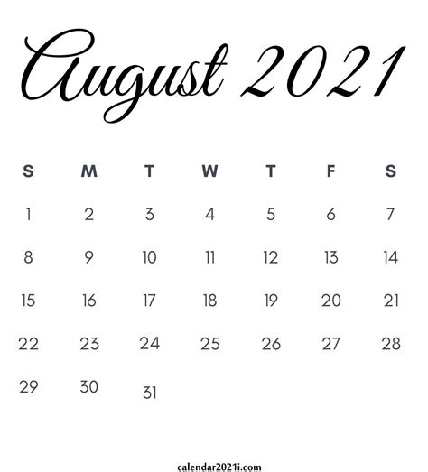 August 2021 Calendar Wallpapers Top Free August 2021 Calendar
