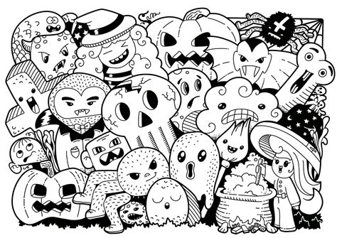 Printable Cute Doodle Monster Coloring Pages Classifiedskesil