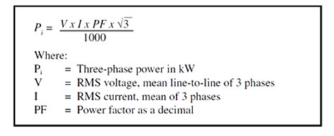 I know that the total power output of a three phase system is √3 ei cosø where e and i are the line voltage and line current. Motor loads calculation - Electrical Engineering Centre