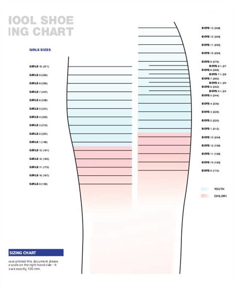 Printable Shoe Size Chart 21 Pdf Documents Download