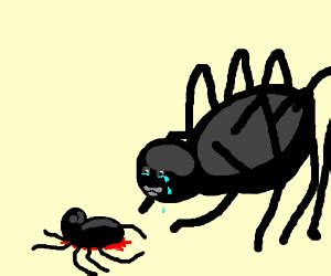 The crying spider is one of redon's noirs, and shows a human face on a spider's body, tears fall from the eyes of the face, and oddly the spider has 9 legs (that i can count anyway). Battle Block Theatre Crying Guy 3sad5me B( - Drawception
