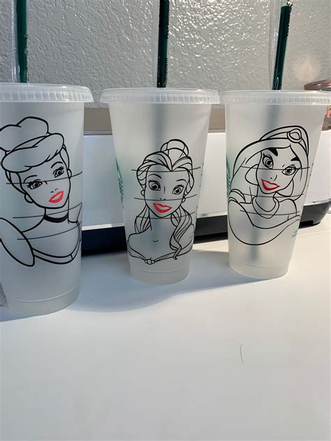 Disney Princess Starbucks Reusable Cup Etsy