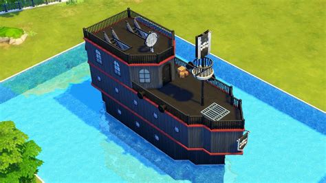 The Sims 4 Pirate Ship Speed Build Pirate Ship Building Youtube