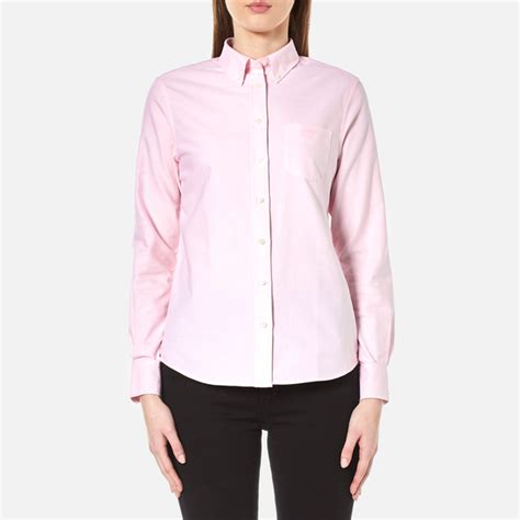 Gant Womens Perfect Oxford Shirt Light Pink Womens Clothing