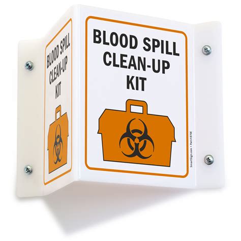 Projecting Blood Spill Clean Up Kit Sign Sku S 4547
