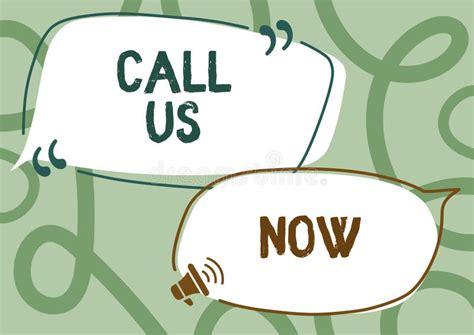 Text Sign Showing Call Us Now Business Idea Communicate By Telephone