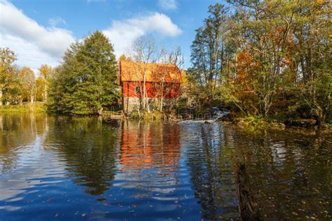 Old Mill By A Lake In An Autumn Landscape Stock Photo Image Of Rustic