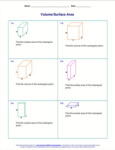 Surface area formulas in general, the surface area is the sum of all the areas of all the shapes that cover the surface of the object. Free worksheets for the volume and surface area of cubes ...