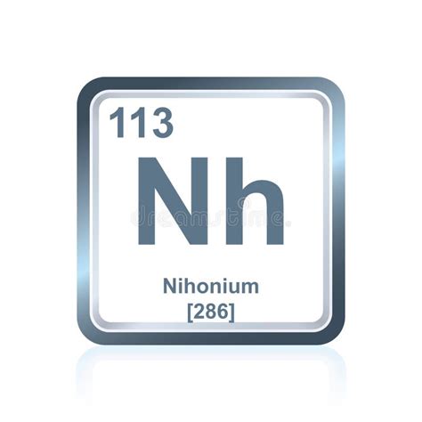 Chemical Element Nihonium From The Periodic Table Stock Vector
