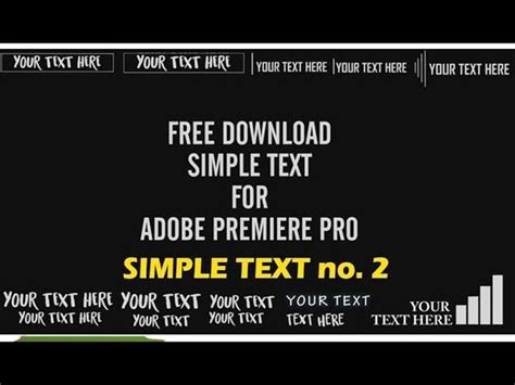 That way they can get back to creating more content for their clients and fans. Adobe Premiere Pro free simple text templates no. 2 ...