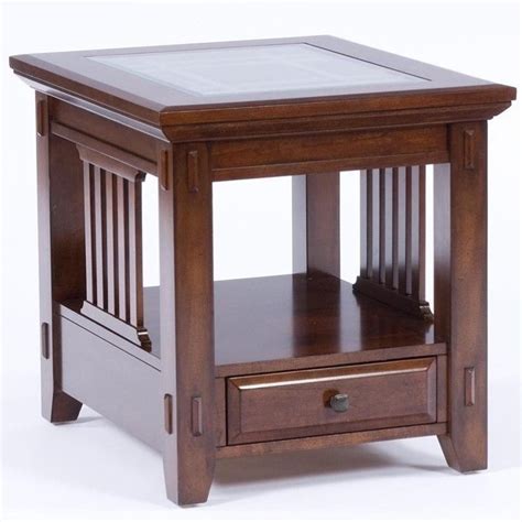 Its leaves can be used for more space or a rounded edge. Broyhill Vantana Rectangular End Table in Golden Brown ...