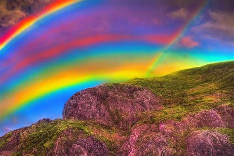 Beautiful Double Rainbow Close Up Photography Hdr Stable Diffusion