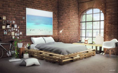 My Sims 4 Blog Wooden Pallets Bed By Alachie And Brick Sims