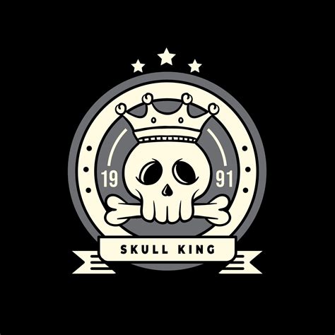 Skull Crown Beard Undead King Detailed Silhouette Outline Svg Design