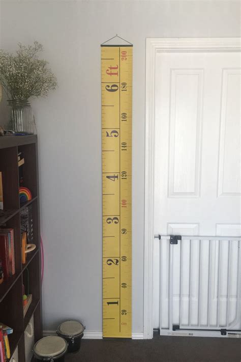 Yellow Tape Measure Height Chart Imperial And Metric Height Chart Ruler