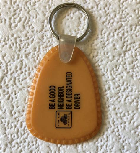 Vintage Keychain State Farm Insurance Key Fob Good Neighbor Designated