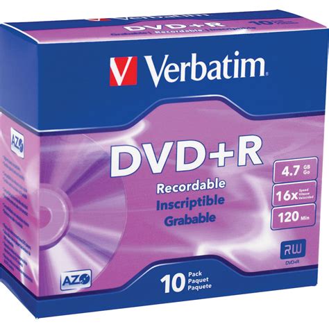 Verbatim Dvd R 4 7gb 16x Recordable Discs With Slim Case 95097